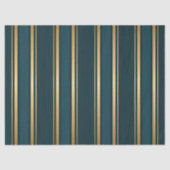 Luxury Blue Green Gold Stripe Decorative Tissue Tissuepapier (Voorkant)