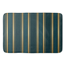 Luxury Blue Green Gold Stripe Gift Wrap Pattern Badmat