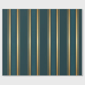 Luxury Blue Green Gold Stripe Gift Wrap Pattern Cadeaupapier (Vlak)