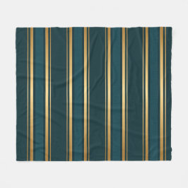 Luxury Blue Green Gold Stripe Gift Wrap Pattern Fleece Deken