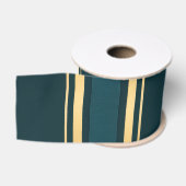 Luxury Blue Green Gold Stripe Gift Wrap Pattern Grosgrain Lint (Spoel)