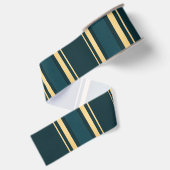 Luxury Blue Green Gold Stripe Gift Wrap Pattern Grosgrain Lint (Achterkant)