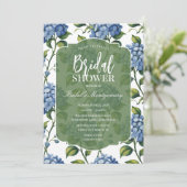 Luxury Blue Hydrangea Bridal Shower Kaart (Staand voorkant)