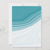 Luxury Blue Marble Wedding Kaart (Achterkant)