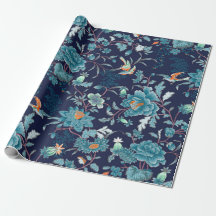 Luxury Blue Peony en Birds Romantic