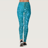 Luxury Blue Popular Gift Gold Glitter Leggings (Achterkant)