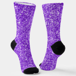 Luxury Blue Violet Paarse Glitter Sokken