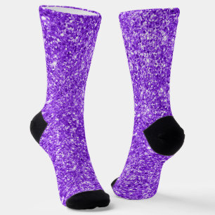 Luxury Blue Violet Paarse Glitter Sokken