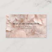 Luxury, Blush-Beige, Flower Salon Loyalty Visitekaartje (Voorkant)