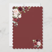 Luxury Blush Burgundy Flowers First Heilige Commun Kaart (Achterkant)