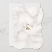 Luxury Blush Cream Geometric Lijst Wedding Kaart (Achterkant)