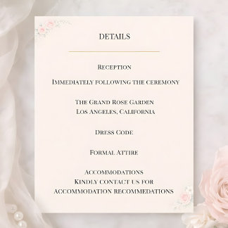 Luxury Blush Floral Details Card Kaart