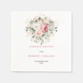 Luxury Blush Floral Gold Boho Wedding Napkins Servet (Voorkant)