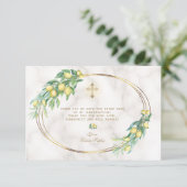 Luxury Blush Floral Gold Marble Girl Bevestiging Bedankkaart (Staand voorkant)