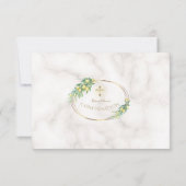 Luxury Blush Floral Gold Marble Girl Bevestiging Bedankkaart (Achterkant)