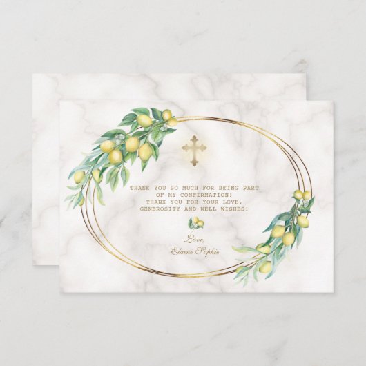 Luxury Blush Floral Gold Marble Girl Bevestiging Bedankkaart (Voorkant / Achterkant)