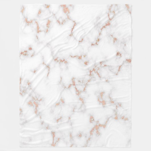 Luxury Blush Glitter Pink White Marble Fleece Deken (Voorkant)