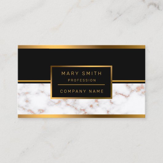 Luxury Blush Glitter Pink White Marble past zich a Visitekaartje (Voorkant)