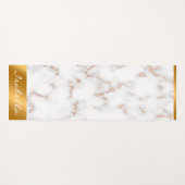 Luxury Blush Glitter Pink White Marble past zich a Yogamat (Voorkant (horizontaal))