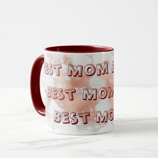Luxury Blush Glitter White Pink Marble Mok (Voorkant links)