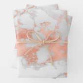 Luxury Blush Glitter White Pink Marble past zich a Inpakpapier Vel (In situ)