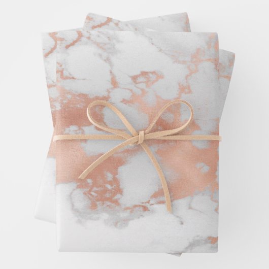 Luxury Blush Glitter White Pink Marble past zich a Inpakpapier Vel (In situ)
