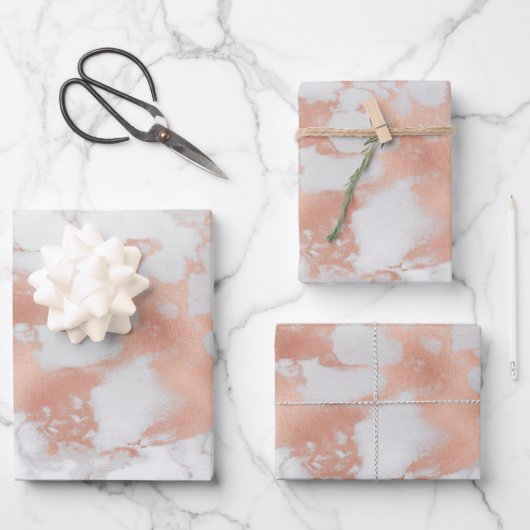 Luxury Blush Glitter White Pink Marble past zich a Inpakpapier Vel (Voorkant)