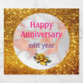 Luxury Blush Glitter White Pink Marble past zich a Sparkling Wijnetiket (Enkel label)