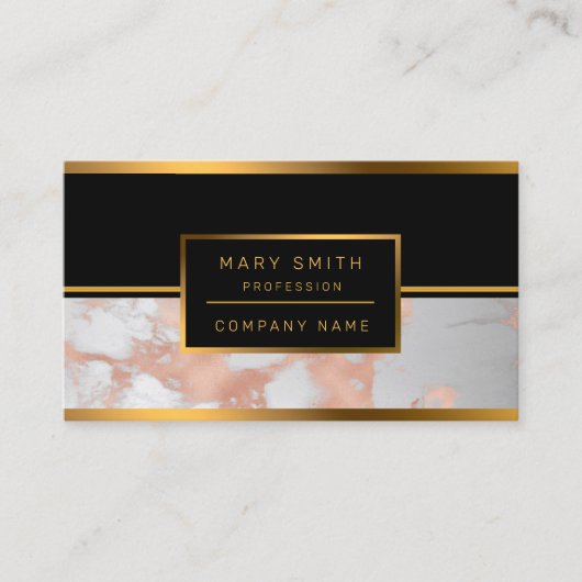 Luxury Blush Glitter White Pink Marble past zich a Visitekaartje (Voorkant)