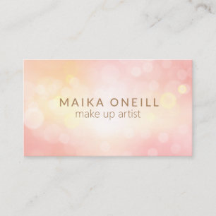 Luxury Blush PInk Bokeh glitter social media Visitekaartje