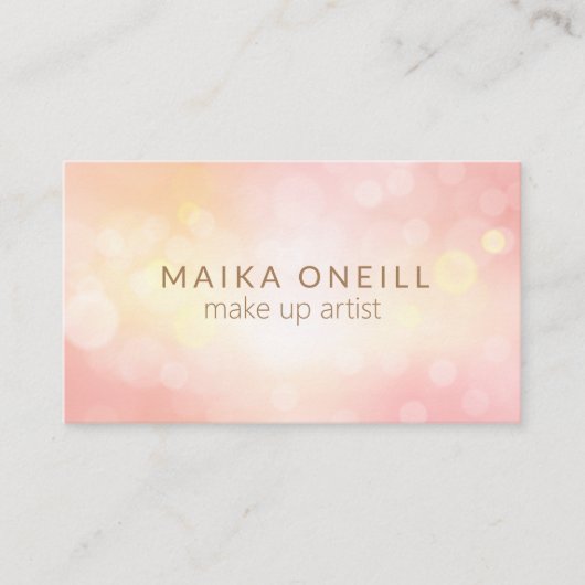 Luxury Blush Pink Bokeh professionele dag spa Visitekaartje (Voorkant)