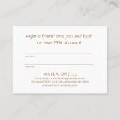 Luxury Blush PINK Bokeh Salon Spa Aanbevelingskaartje (Achterkant)