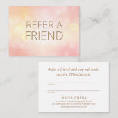 Luxury Blush PINK Bokeh Salon Spa Aanbevelingskaartje (Voorkant / Achterkant)