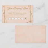Luxury Blush Pink- en Gold-klantenloyaliteitskaart Klantenkaartje (Voorkant / Achterkant)