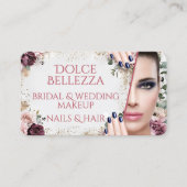 Luxury Blush Pink Floral Bridal Makeup Artist Visitekaartje (Voorkant)