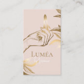 Luxury Blush Pink Gold Beauty Makeup Artist Studio Visitekaartje (Voorkant)