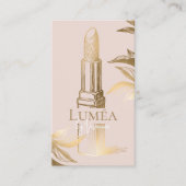 Luxury Blush Pink Gold Beauty Makeup Artist Studio Visitekaartje (Voorkant)