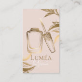 Luxury Blush Pink Gold Beauty Nail Manicure Studio Visitekaartje (Voorkant)