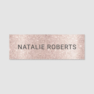 Luxury Blush Roos Gold Glitter Beauty Salon Spa Naamplaatje