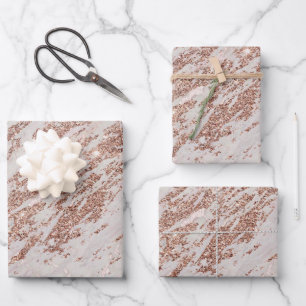 Luxury Blush roze roze glitter Marble past aan Inpakpapier Vel