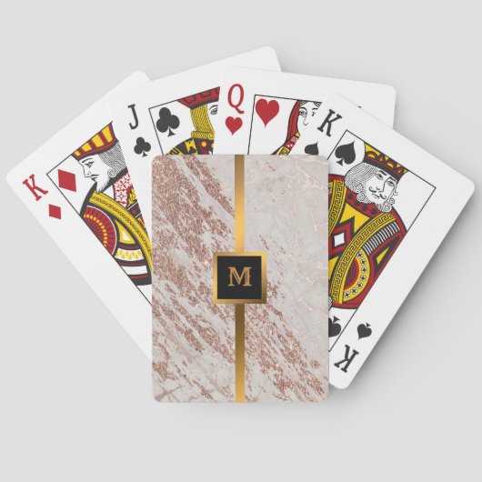 Luxury Blush roze roze glitter Marble past aan Pokerkaarten (Achterkant)