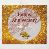 Luxury Blush roze roze glitter Marble past aan Sparkling Wijnetiket (Enkel label)