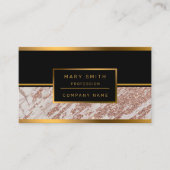 Luxury Blush roze roze glitter Marble past aan Visitekaartje (Voorkant)
