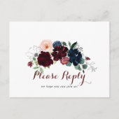 Luxury Boho Colorful Floral Menu Keuze RSVP (Voorkant)