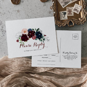 Luxury Boho Colorful Floral Menu Keuze RSVP