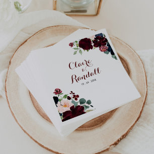 Luxury Boho Colorful Floral Wedding Napkins Servet