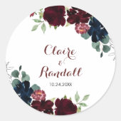 Luxury Boho Colorful Floral Wedding Ronde Sticker (Voorkant)