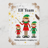 Luxury Boho Elf Team Holiday Party Invitation Kaart (Voorkant / Achterkant)