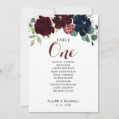 Luxury Boho Floral Tabel Nummer 1 Kaart (Voorkant)