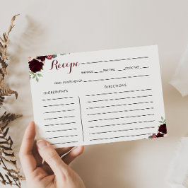 Luxury Boho Floral Vrijgezellenfeest Recipcard